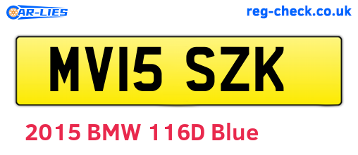 MV15SZK are the vehicle registration plates.