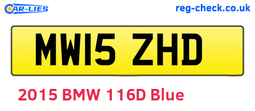 MW15ZHD are the vehicle registration plates.