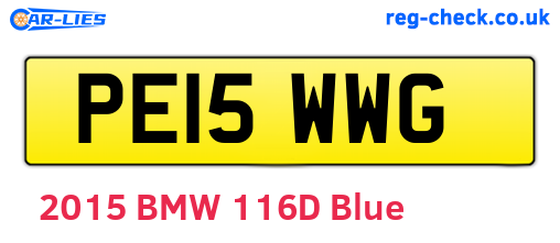 PE15WWG are the vehicle registration plates.