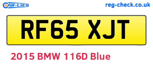 RF65XJT are the vehicle registration plates.