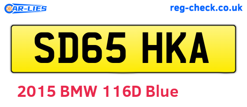SD65HKA are the vehicle registration plates.