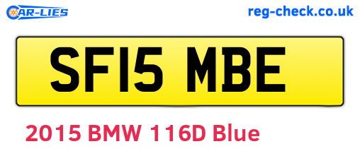 SF15MBE are the vehicle registration plates.