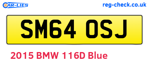 SM64OSJ are the vehicle registration plates.