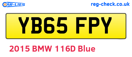 YB65FPY are the vehicle registration plates.