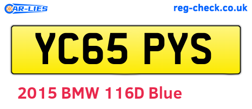 YC65PYS are the vehicle registration plates.
