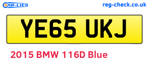 YE65UKJ are the vehicle registration plates.