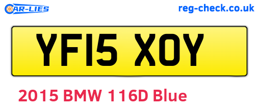 YF15XOY are the vehicle registration plates.