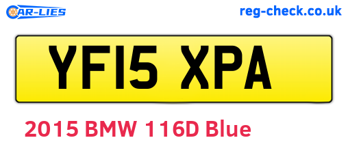 YF15XPA are the vehicle registration plates.