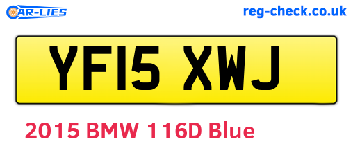 YF15XWJ are the vehicle registration plates.