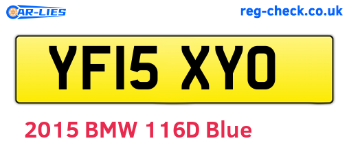 YF15XYO are the vehicle registration plates.