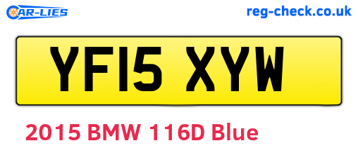 YF15XYW are the vehicle registration plates.