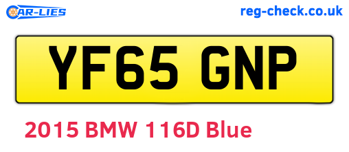 YF65GNP are the vehicle registration plates.