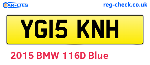 YG15KNH are the vehicle registration plates.