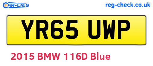YR65UWP are the vehicle registration plates.