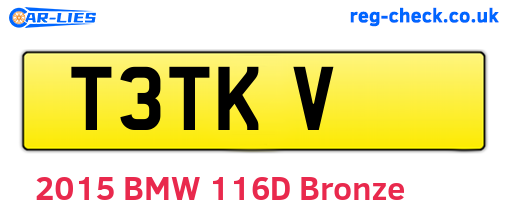 T3TKV are the vehicle registration plates.