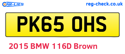 PK65OHS are the vehicle registration plates.