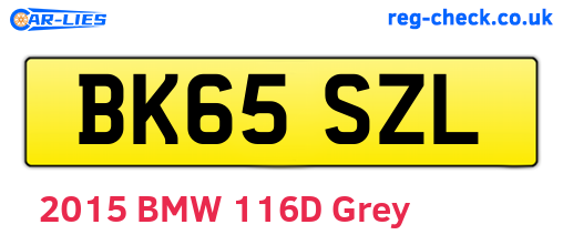 BK65SZL are the vehicle registration plates.