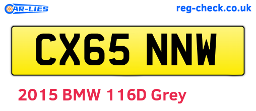 CX65NNW are the vehicle registration plates.