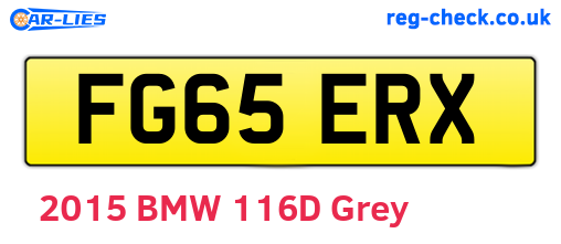 FG65ERX are the vehicle registration plates.