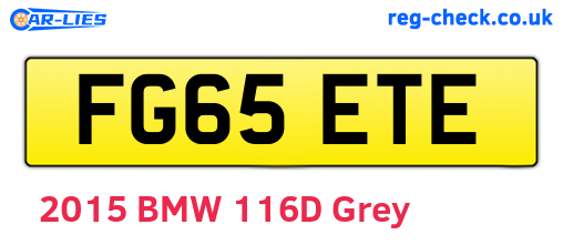 FG65ETE are the vehicle registration plates.