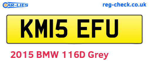KM15EFU are the vehicle registration plates.