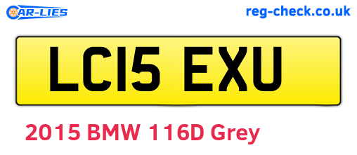 LC15EXU are the vehicle registration plates.