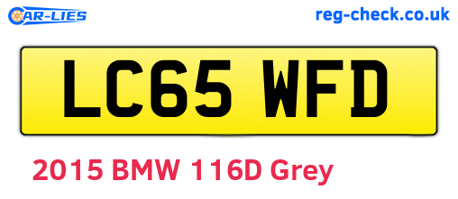 LC65WFD are the vehicle registration plates.