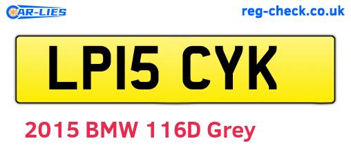 LP15CYK are the vehicle registration plates.