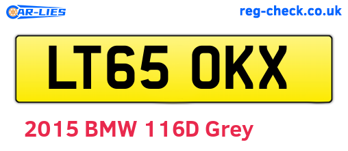 LT65OKX are the vehicle registration plates.