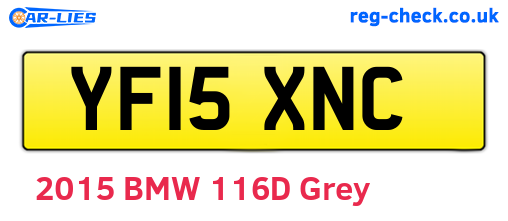 YF15XNC are the vehicle registration plates.