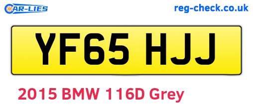 YF65HJJ are the vehicle registration plates.