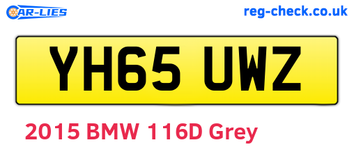 YH65UWZ are the vehicle registration plates.