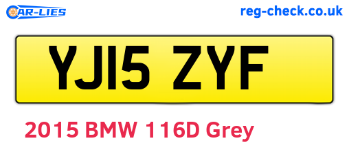 YJ15ZYF are the vehicle registration plates.