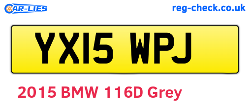 YX15WPJ are the vehicle registration plates.