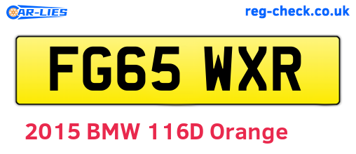 FG65WXR are the vehicle registration plates.