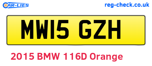 MW15GZH are the vehicle registration plates.