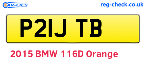 P21JTB are the vehicle registration plates.