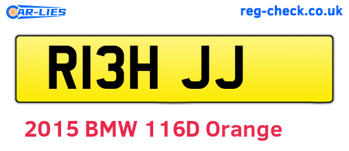 R13HJJ are the vehicle registration plates.