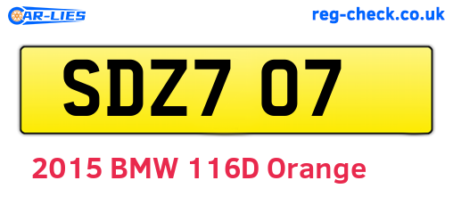 SDZ707 are the vehicle registration plates.