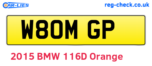 W80MGP are the vehicle registration plates.