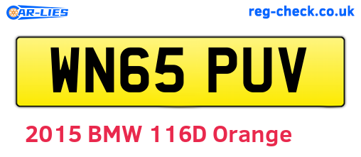 WN65PUV are the vehicle registration plates.