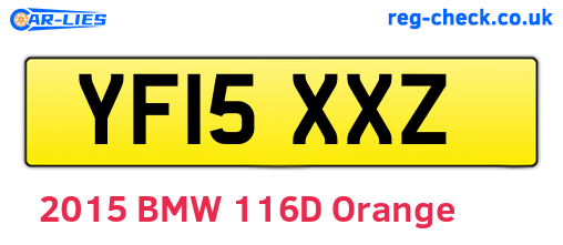 YF15XXZ are the vehicle registration plates.