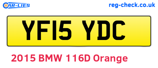 YF15YDC are the vehicle registration plates.