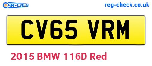 CV65VRM are the vehicle registration plates.