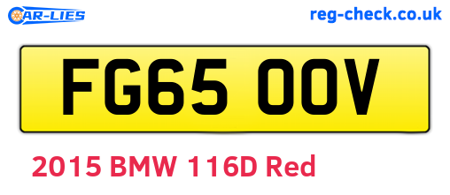 FG65OOV are the vehicle registration plates.