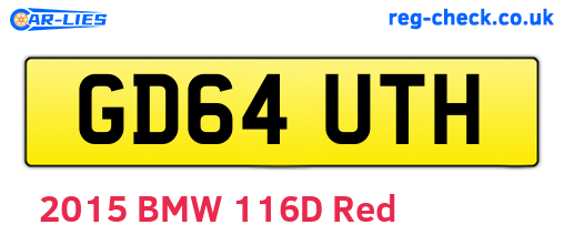 GD64UTH are the vehicle registration plates.