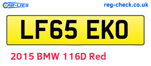 LF65EKO are the vehicle registration plates.