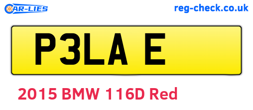 P3LAE are the vehicle registration plates.