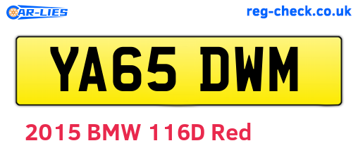 YA65DWM are the vehicle registration plates.