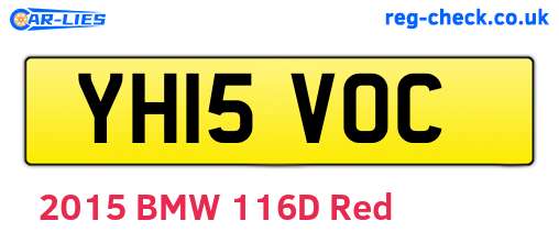 YH15VOC are the vehicle registration plates.